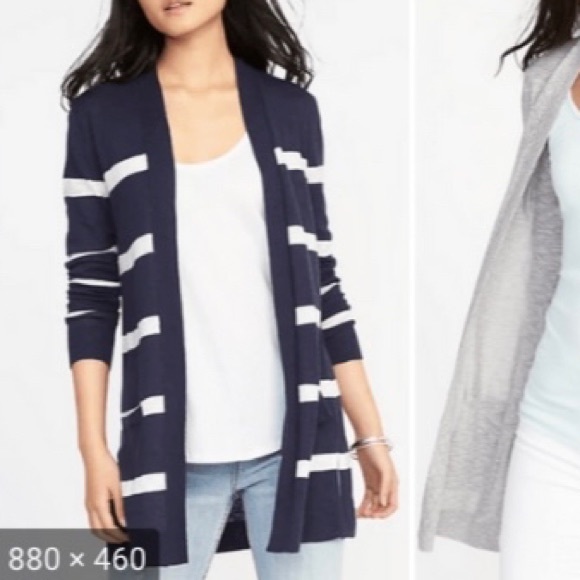 Old Navy Sweaters - Blue and white stripped open front cardigan